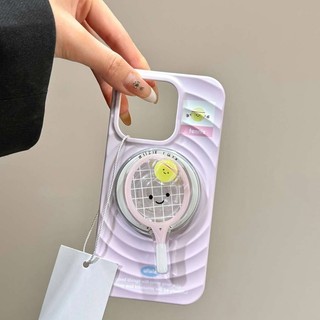 Vui Xoay Cầu Lông Tennis Từ Đứng Ốp lưng iPhone15 14 13 12 Pro Max Chống Sốc Bảo Vệ camera Chống Rơi Lưng Cứng