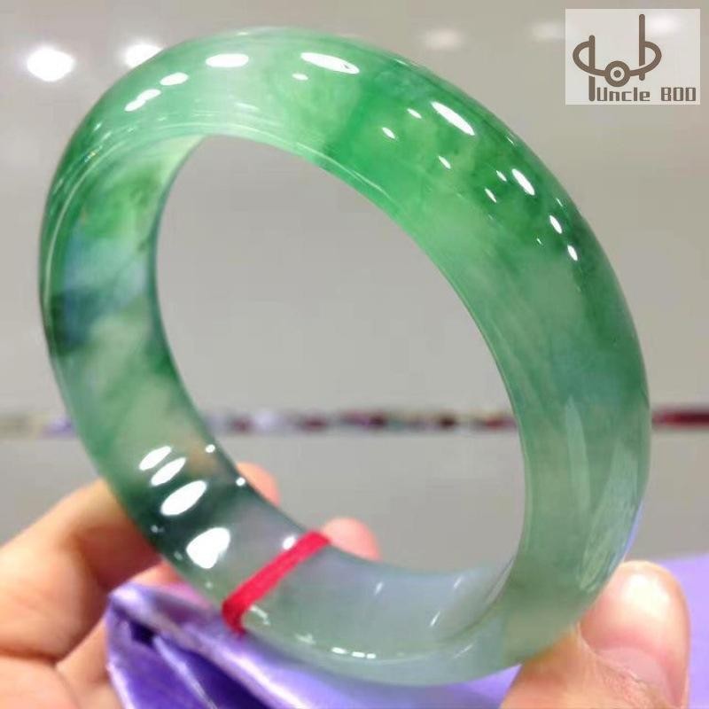 Top Gradejade ngọc hàng hóa vòng tay gỗ Myanmar Ice-like xanh phụ nữ jadeite Yang mỏ vòng tay hoa My