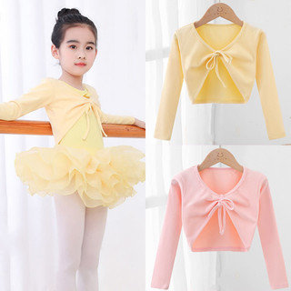  Trẻ Em Khiêu Vũ Quần Áo Xuân Thu Dài Tay Áo Khoác Nhỏ Áo Khoác Bên Ngoài Bé Gái Nguyên Chất Cotton Top Thực Hành 