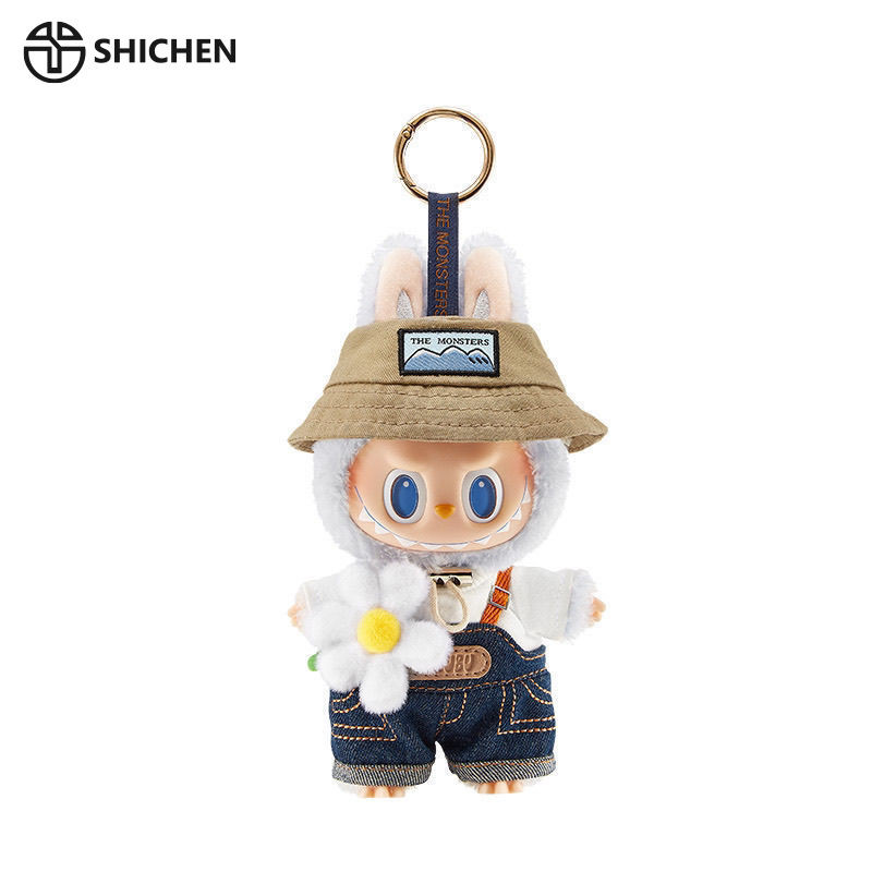 Shi CHEN PopMart Labubububu Spring Wild Vinyl Búp bê sang trọng Schoolbag Mặt dây chuyền