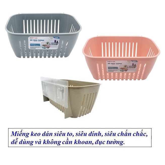 Rổ Dán Tường Đựng Vật Dụng (H6) nhựa Châu Hưng Chắc Chắn tiện dụng