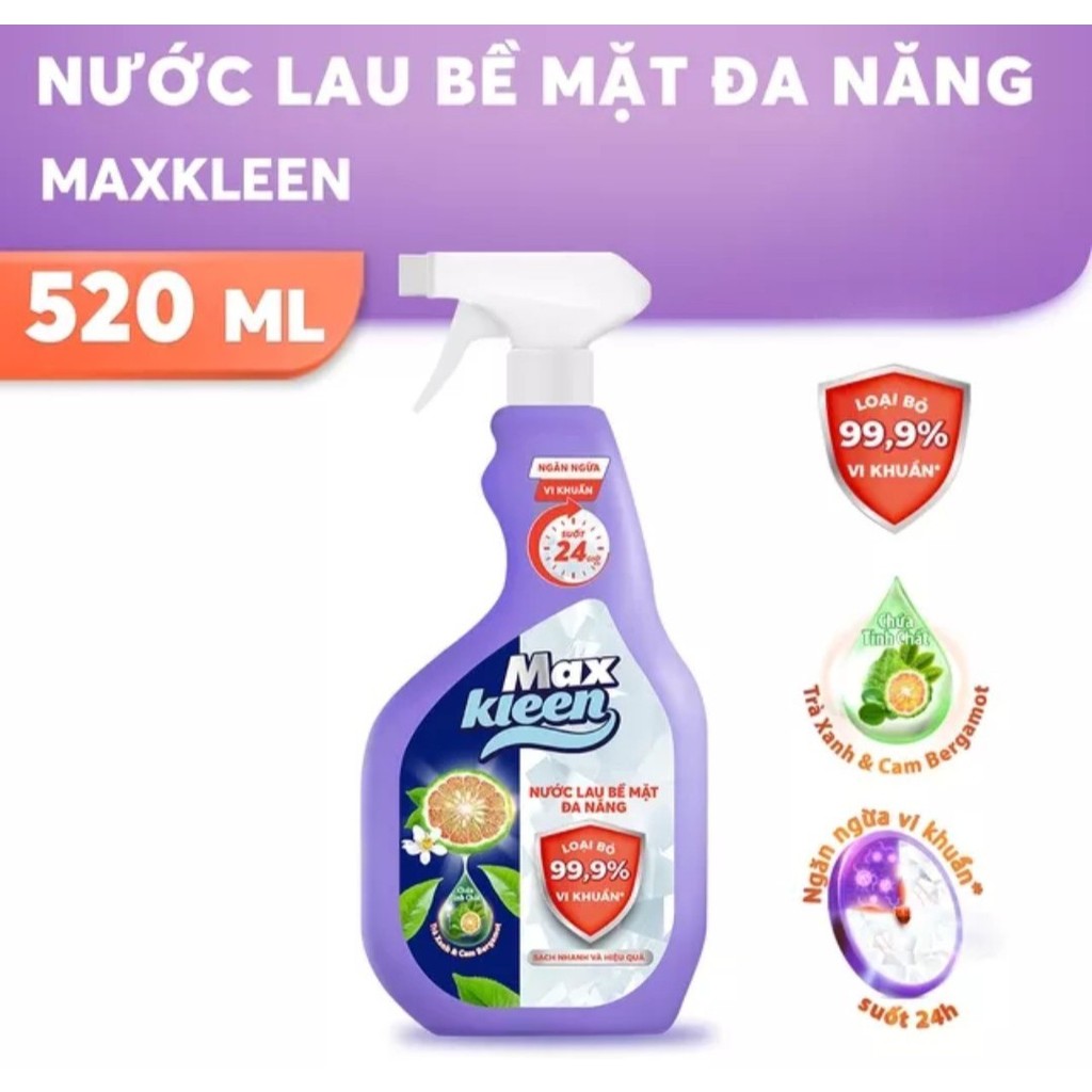 Nước Lau Bề Mặt Đa Năng MaxKleen 520ml | Chính hãng