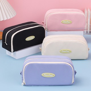 Túi Đựng Bút 2 Lớp Dung Tích Lớn Màu Hồng Dễ Thương Cho Bé Gái, Hộp Bút Vải Học Sinh, Hộp Đựng Văn Phòng Phẩm Tiện Lợi