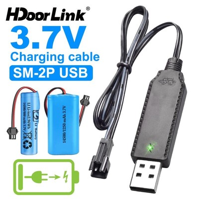 HdoorLink Cáp Sạc USB Cho 3.7V Sạc Pin Lithium SM-2P Phía Trước RC Xe Máy Bay Phụ Kiện RC Quadcopter Đồ Chơi Đèn LED Chỉ Báo Sạc