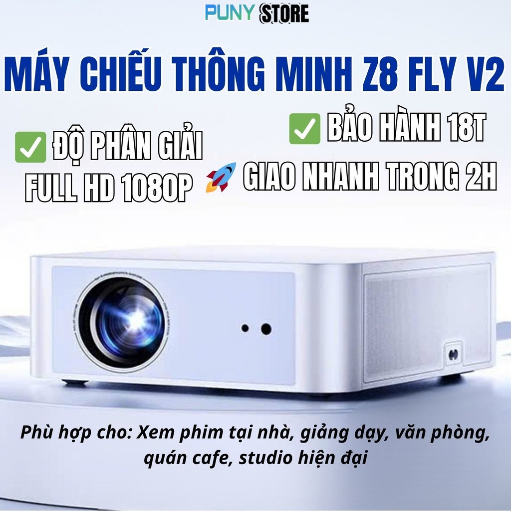 Máy Chiếu Z8 Fly V2 Kèm USB 64GB – Chiếu Phim, Học Online, Bay Phòng, Thuyết Trình Android Full HD 4