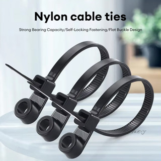  🔮COD🔮100 dây thít dây rút lạt nhựa màu trắng Nylon tự khóa dây buộc cáp lỗ tròn đen có đầu bắt vít các cỡ 15cm 