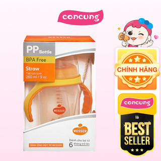 Bình sữa ống hút PP Wesser 260ml