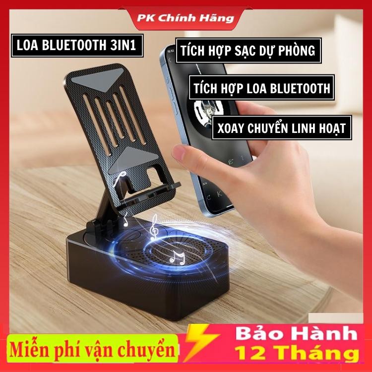 Loa Bluetooth K1 Loa 3 Trong 1 Tích Hợp Sạc Dự Phòng , Làm Loa Phát Nhạc, Giá Đỡ Điện Thoại Chống Tr