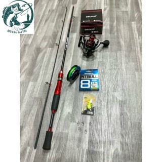  Bộ Combo Cần Câu Lure DYAWA & Máy Đứng Deukio FS 2000 tặng kèm Dây Dù PE Shimano Pitpull X8 & Nhái hơi 5g + khoá link 