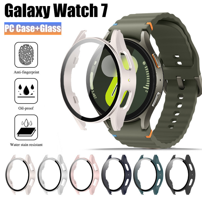 Ốp lưng Samsung Galaxy Watch 7 44mm PC Full Cover + Phim cường lực cứng cho Samsung Galaxy Watch7 Vỏ