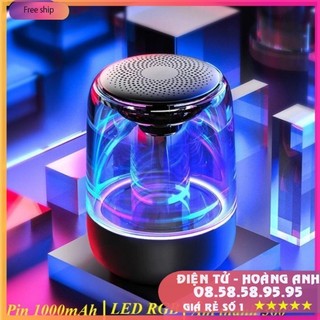 Loa bluetooth trên dưới trong suốt yayusi c7 âm thành vòm 6d âm bass trầm led rgb 1000mah