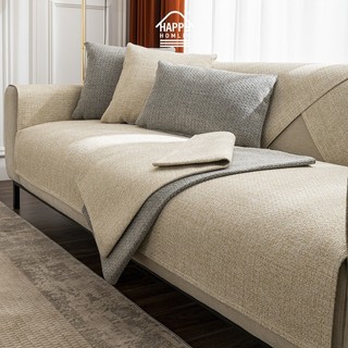Happy homliv vải lanh thoáng khí sofa đệm chống trơn trượt ga bọc sofa bed bọc ghế sofa phòng chống mèo cào