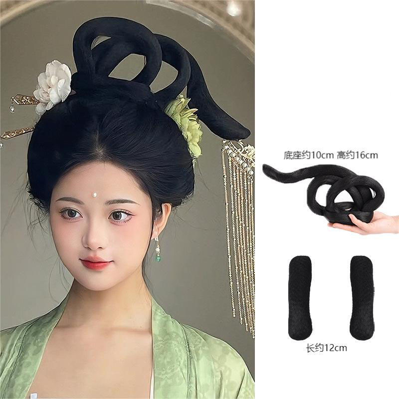 búi tóc gia cổ trang hanfu chụp concept studio đóng phim - TOC31
