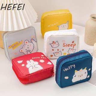 Băng vệ sinh Túi lưu trữ Khăn ăn Tổ chức Kawaii Dây kéo Thỏ Gấu Bé gái Ví đựng tiền xu Hàn Quốc