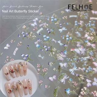  EELHOE Miếng Dán Móng Tay Nổi Hoa Tulip Đẹp Nơ Tươi Nhỏ Hoa Dại Miếng Dán Móng Tay Dính Ba Chiều Mỏng Và Cứng Thanh Trượt Tự Dính DIY Đề Can Làm Móng Tay 