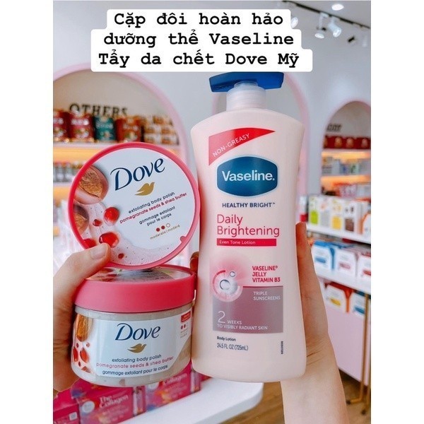 Dưỡng thể vaseline daily brightening 725ml kem dưỡng lotion body vaseline - MÈO BEAUTY