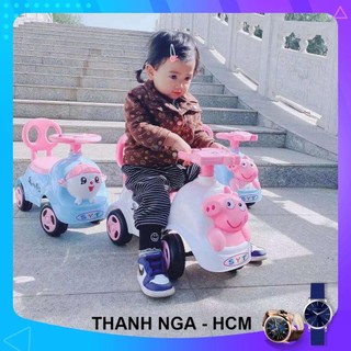 Xe lắc bơi cho bé có nhạc + còi,)Xe chòi chân hình Heo cho bé có nhạc