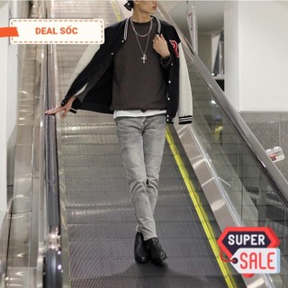 Quần jean nam co giãn slimfit màu xám pon.mens