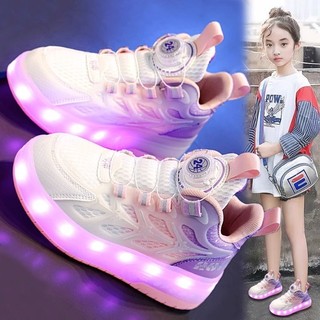  Giày Chạy Bộ Giày trượt patin núm xoay trẻ em mùa thu mẫu mới 2024 cho bé gái 