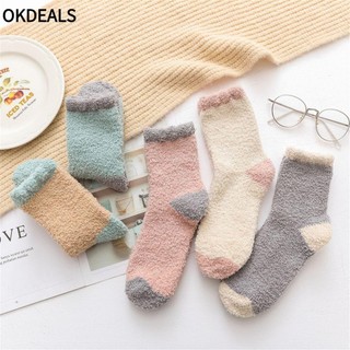 Vớ nhung cashmere mềm mại dày dặn giữ ấm mùa đông nhiều màu tùy chọn