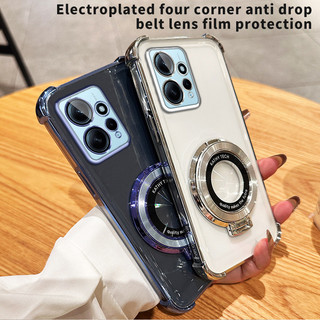 Pha Lê Mềm TPU Chống Sốc Vòng Dành Cho Xiaomi Redmi Note 12 4G Ốp Lưng Có Camera Phim Bảo Vệ Đứng Giá Đỡ Điện Thoại Ốp Lưng