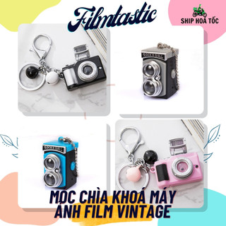 Móc Chìa Khoá Hình Máy Ảnh Film Cổ Vintage - Có đèn LED mini phát sáng cực dễ thương