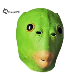  Maxgepc Halloween Đầu Cá Xanh Quái Vật Mặt nạ Đồ Chơi Điêu Khắc Cát Chơi Lạ Xanh Đầu Cá Bao Mới 