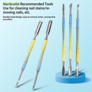 Aart Double Head Nail Steel Push Thép không gỉ Gradient Ice Flower Tẩy da chết cho móng chân Làm móng tay Nail Art Cleaner Dụng cụ chăm sóc VN