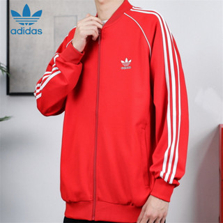 Thêu Logo Adidas 100% Cotton Nguyên Bản Áo Khoác Cặp Đôi Áo Khoác Nữ Áo Khoác Trơn Có Khóa Kéo Bomber Áo Khoác Gió Áo Khoác Nam