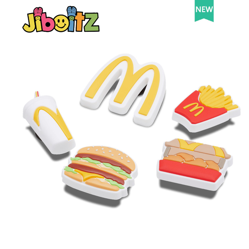 Charm Crocs Jibbitz Giày Khóa Lỗ Hoa Phụ Kiện Hoạt Hình McDonald’s Burger Khoai Tây Chiên Pháp Cola 