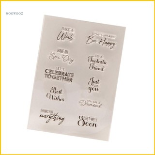Woow Lời chúc mừng Stamper Lời chúc phúc Trong suốt Tem để làm thiệp Album ảnh