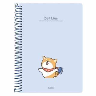 Sổ lò xo đơn KLONG A4 Dot Line 300 trang MS 599 kẻ ngang nét liền có chấm in hình cute