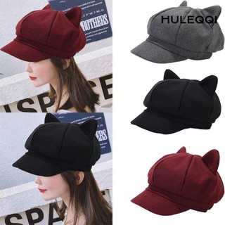 HULEQQI Phiên bản mũ hình bát giác Mũ mùa thu đông dành cho nữ Cô gái