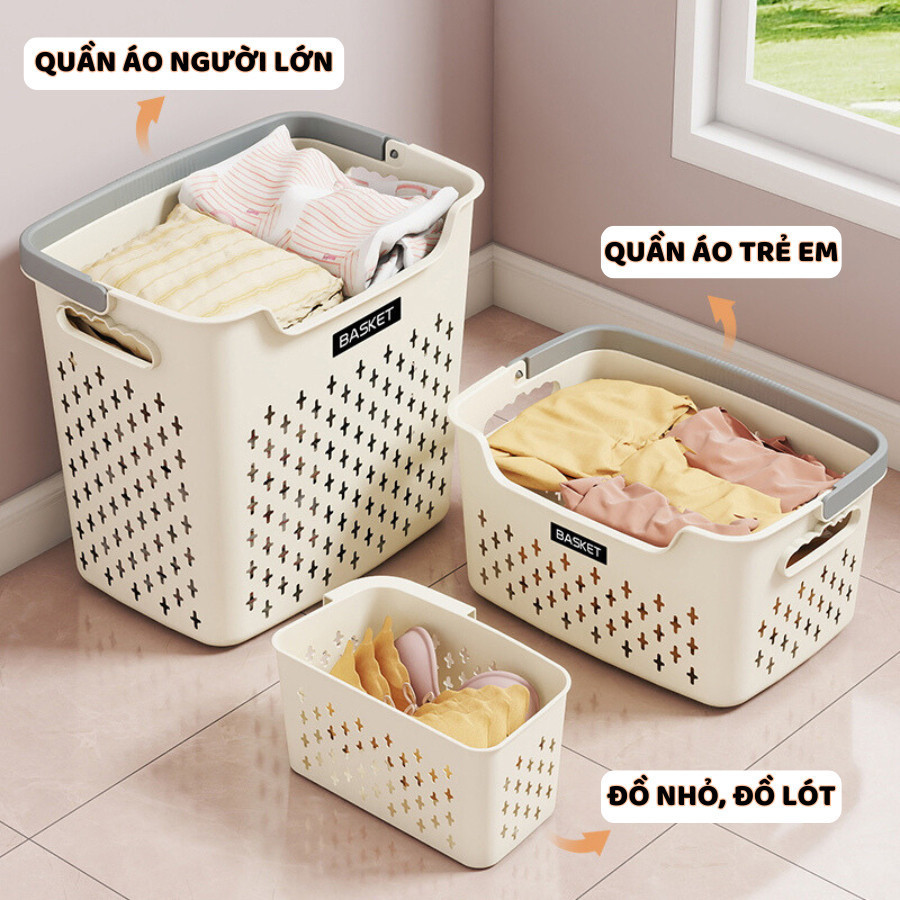 Giỏ Đựng Quần Áo Bẩn 2 Kích Thước, Giỏ Đựng Đồ Giặt Kèm Khay Nhỏ Để Đồ Lót Q048 | BigBuy360 - bigbuy360.vn