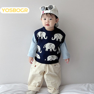 YOSBOGR áo gile cho bé áo len bé trai áo phao gile cho bé gile len cho bé chất lượng thời trang thoải mái 2024 NEW STYLE KMJ2491CBZ 38Z240921
