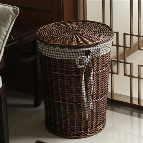 Laundry Basket Rattan Dirty Clothes Storage Basket Wicker Dirty Clothes Basket Chunjia Home Clothes 