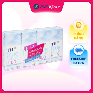 Lốc 4 hộp sữa tươi tiệt trùng TH true MILK Hilo không đường 180 ml (từ 1 tuổi)