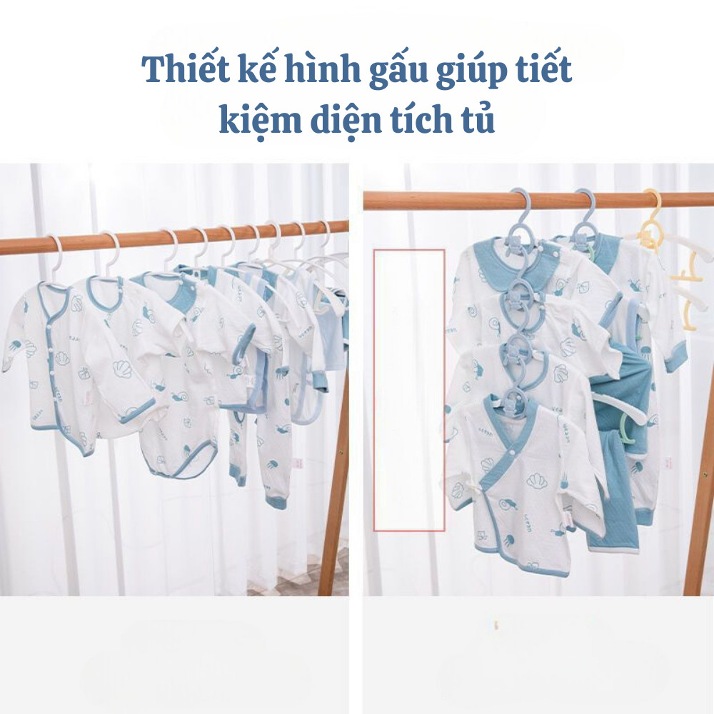 [HÀNG LOẠI 1] Móc treo quần áo trẻ em hình gấu chống trượt điều chỉnh được độ rộng nhựa PP siêu bền | BigBuy360 - bigbuy360.vn