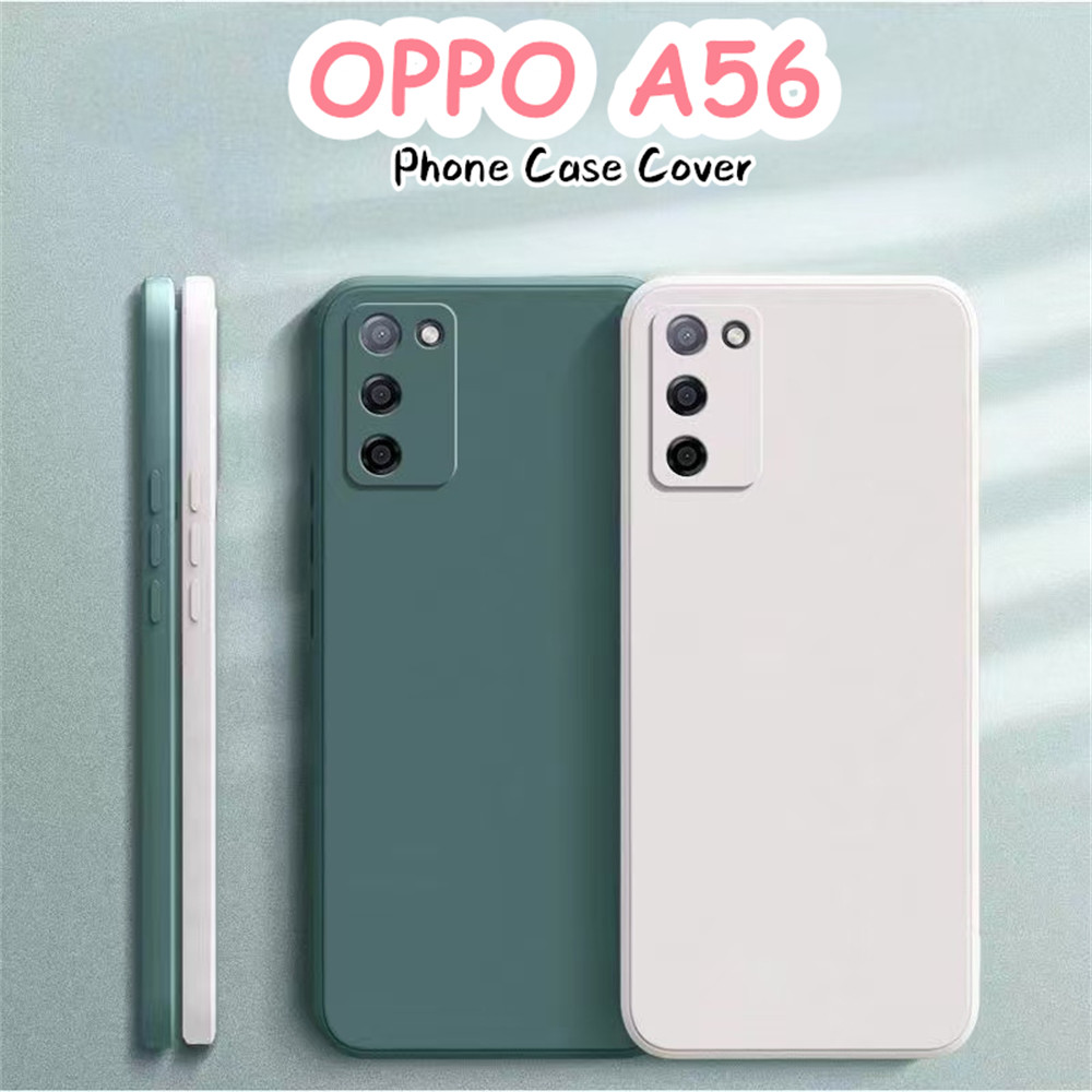Dành Cho OPPO A56 Ốp Lưng Silicon Full Ốp Lưng Điện Thoại Màu Trơn Cổ Điển Chống Bụi Bẩn