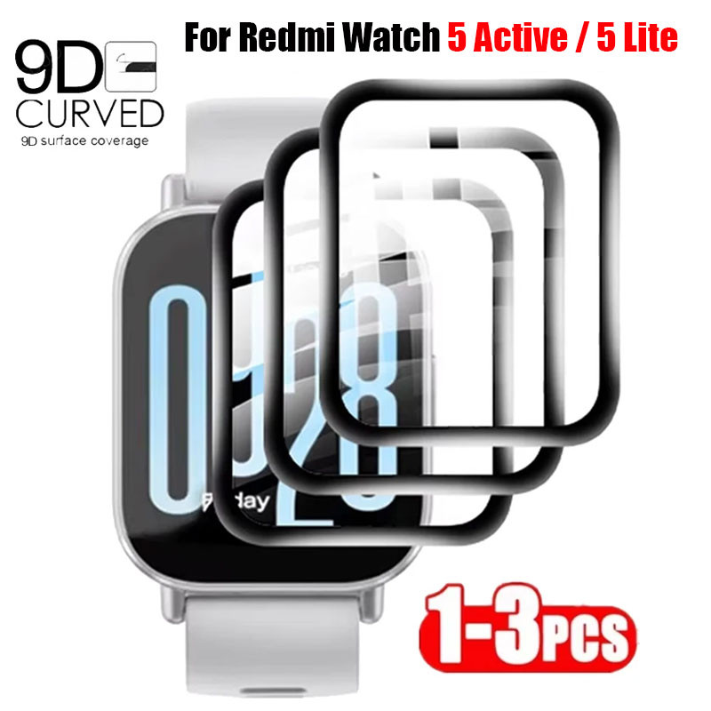 1-3 Chiếc 9D Cong Bảo Vệ Cho Xiaomi Redmi Watch 5 Active Smartwatch Bảo Vệ Màn Hình Cho Xiaomi Redmi
