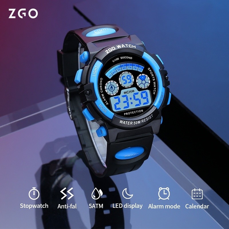 Đồng hồ trẻ em  ZGO chống nước100%,Chống rơi,báo thức,lịch,các môn thể thao,đồng hồ điện tử 305