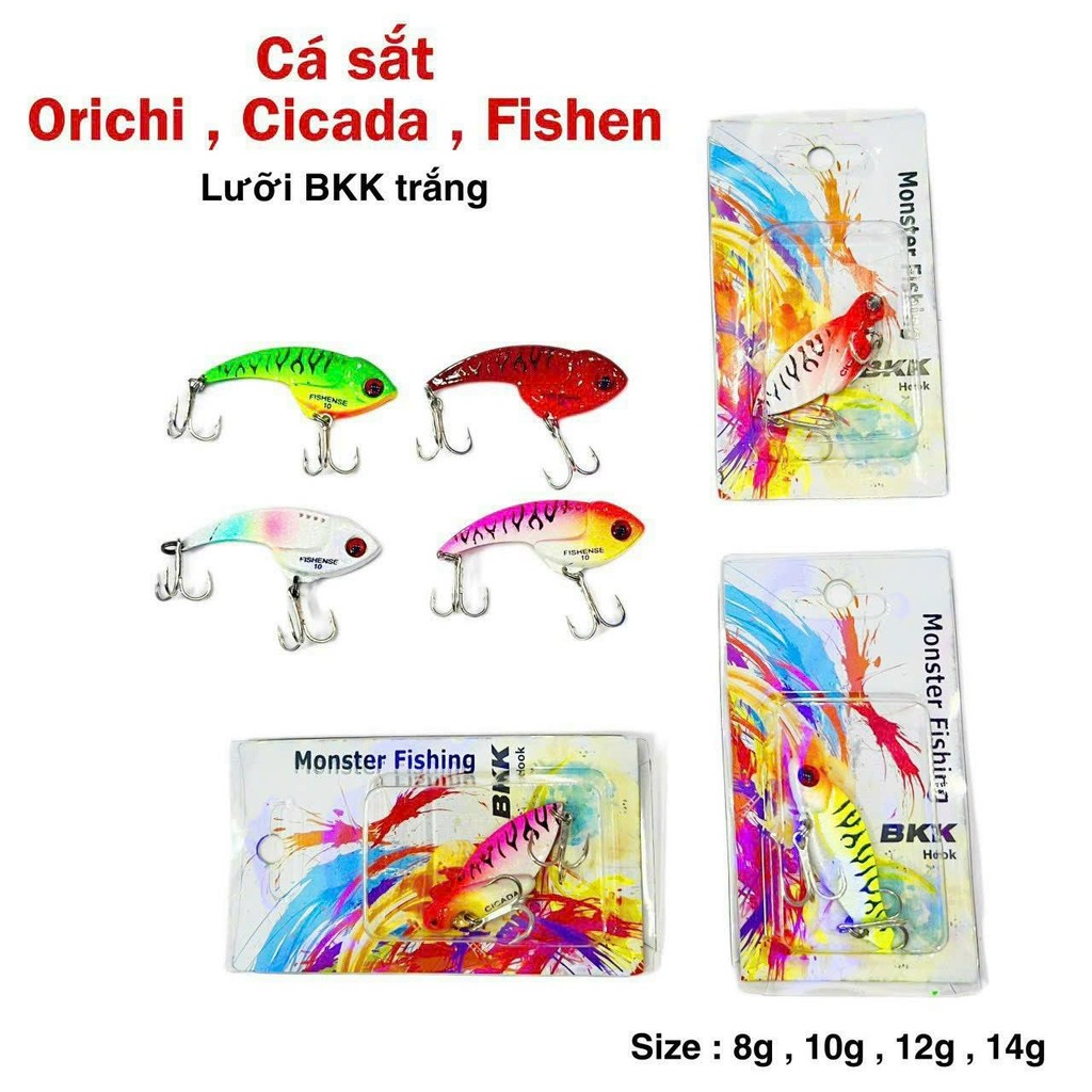 Cá Sắt Orichi, Cicada, Fishen  2 Lưỡi BKK Siêu Cứng Full 8g 10g 14g Câu Lure Cá Lóc - Bắt Cá, Đi Câu