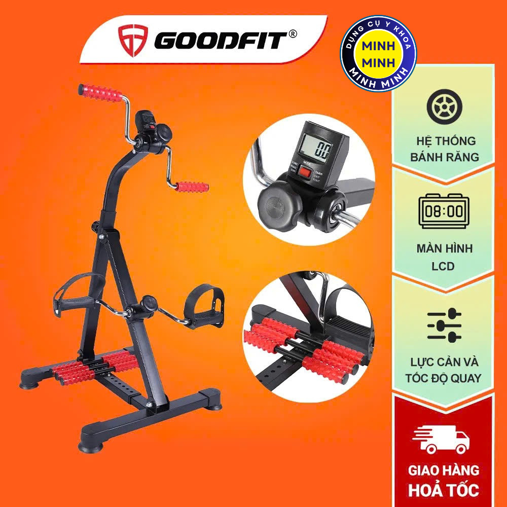 Xe Đạp Tập Thể Dục Tại Nhà, Trị Liệu Chính Hãng Goodfit GF005PE Có Bánh Răng Mát-xa, Tùy Chỉnh Chiều