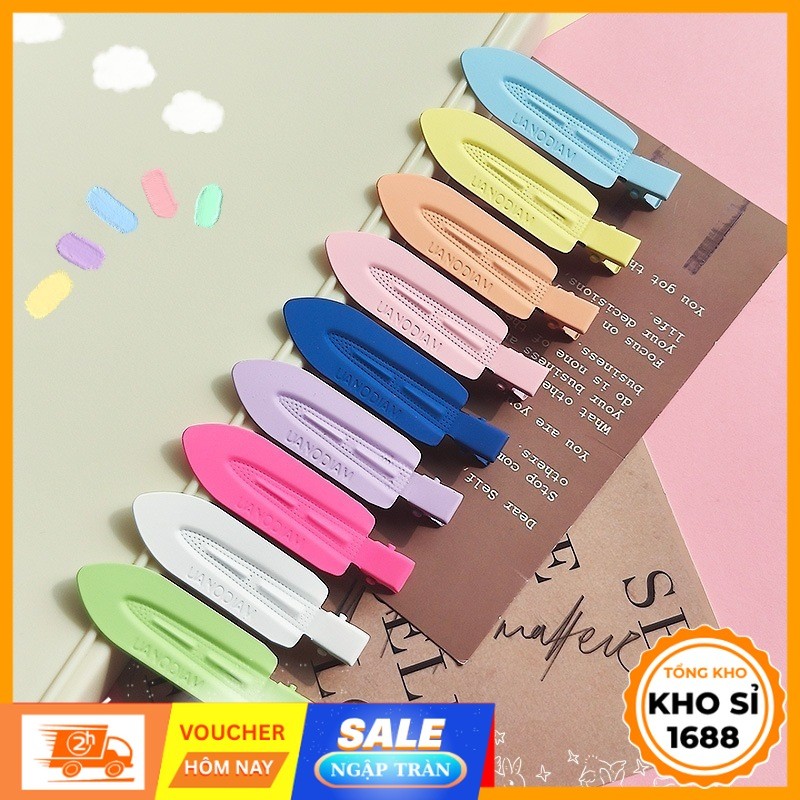 Kẹp tóc mái hình xẻng, kẹp tóc mái mỏ vịt, kẹp tóc mái nhiều màu, phụ kiện tóc, cặp tóc xinh E2239