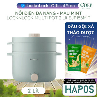 Nồi điện LocknLock đa năng mini 0.8L 600W Chính hãng, kèm khay luộc trứng, nấu mì, nấu lẩu EJP116BLK - HAPOS LSA