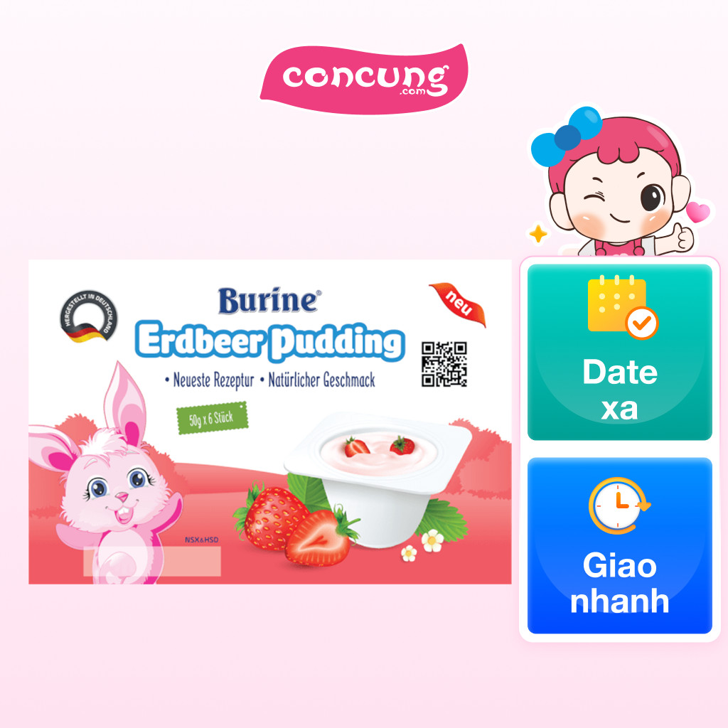 Burine Erdbeer Pudding vị dâu cho bé