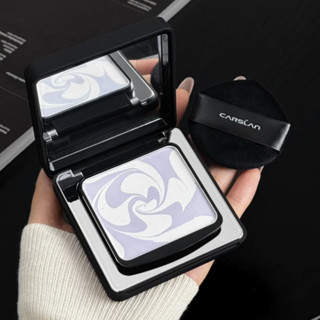 CARSLAN Bột từ tính màu đen Kem che khuyết điểm Kiểm soát dầu Bột trang điểm chống thấm nước và lâu trôi Làm sáng da mặt tự nhiên tối