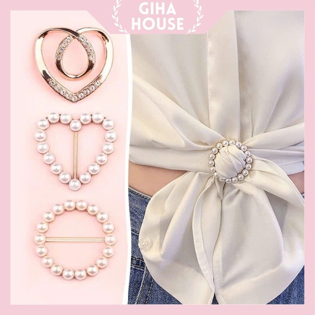 Khuy Cài Khăn, Cài Áo Tạo Kiểu Giữ Eo Đa Năng Phong Cách Hàn Quốc Sáng Tạo Siêu Hot CA2 GIHA