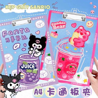  Bảng kẹp tài liệu trong suốt A4 Flie kẹp giấy acrylic họa tiết hoạt hình dễ thương 