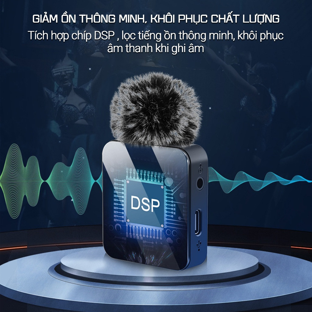 Micro Puluz không dây điện thoại cài áo khử nhiễu chống ồn nhỏ gọn ghi âm livestream trợ giảng quay phim - Chính hãng | BigBuy360 - bigbuy360.vn